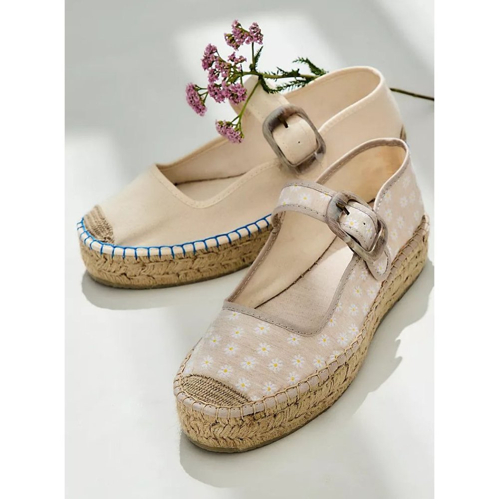 FREE PEOPLE Surfside Daisy Mary Janes / Ecru - Picture 6 of 16